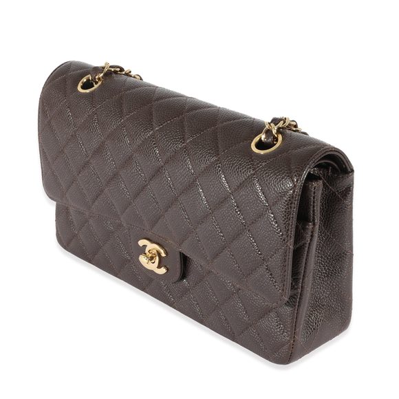 Chanel Vintage Brown Caviar Medium Classic Flap - Picture 2 of 8